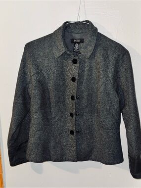 Victoria's Secret Charcoal Gray Button-Front Wool Jacket
